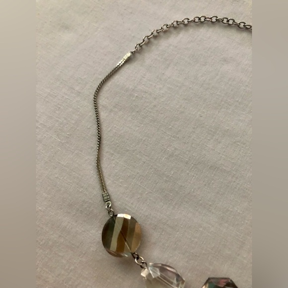 Handmade silver tone choker necklace with shiny glass beads - Picture 5 of 5